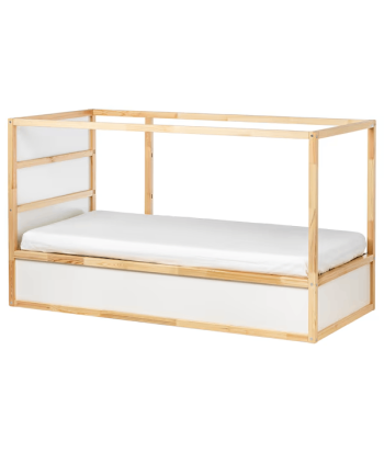 Reversible bed, white/pine, 90x200 cm