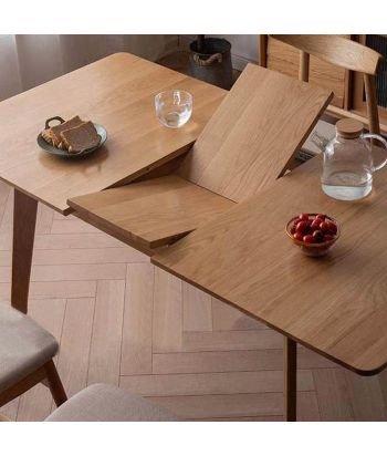 Guri Scandinavian Solid Wood Extendable Dining Table